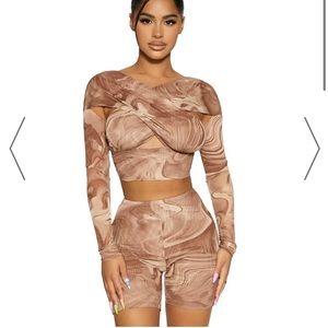 Naked Wardrobe Meshed Up Shorty Set